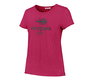 US Open Letter Crew Tee (W) Pink
