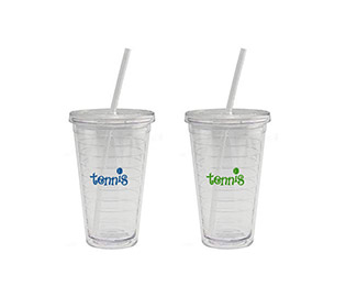19 oz. To Go Glass "Tennis with Ball" Design