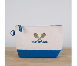 Kiss My Ace Canvas Accessories Bag (Royal)