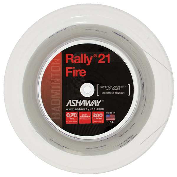 Ashaway Rally 21 Fire Badminton Reel 656' (White)