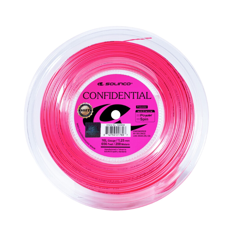 Solinco Confidential Soft Reel 656' (Electric Pink)