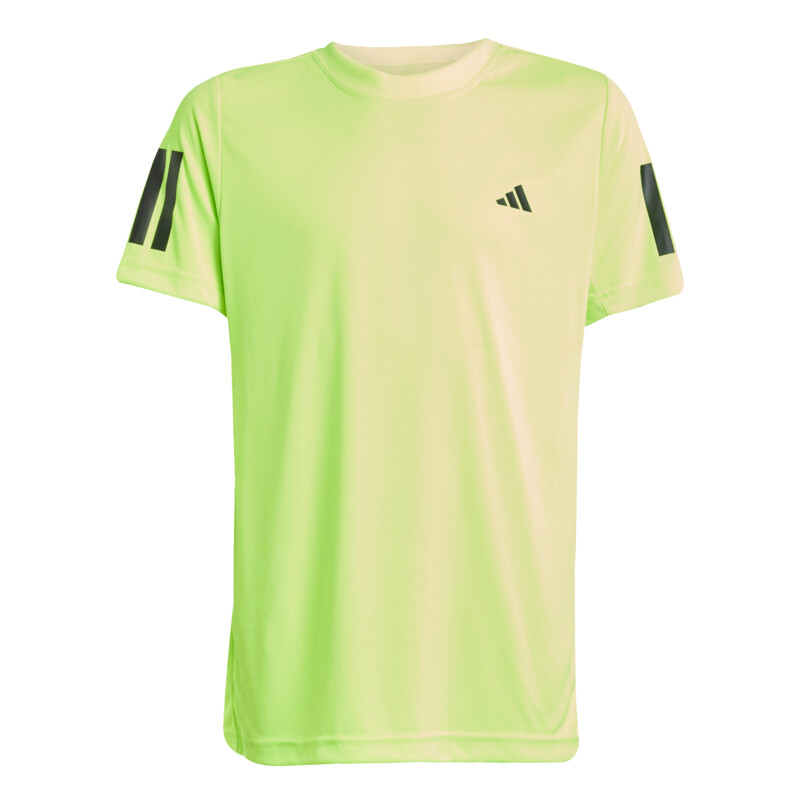 adidas Boys' Club 3 Stripes Tee (Lucid Lemon)