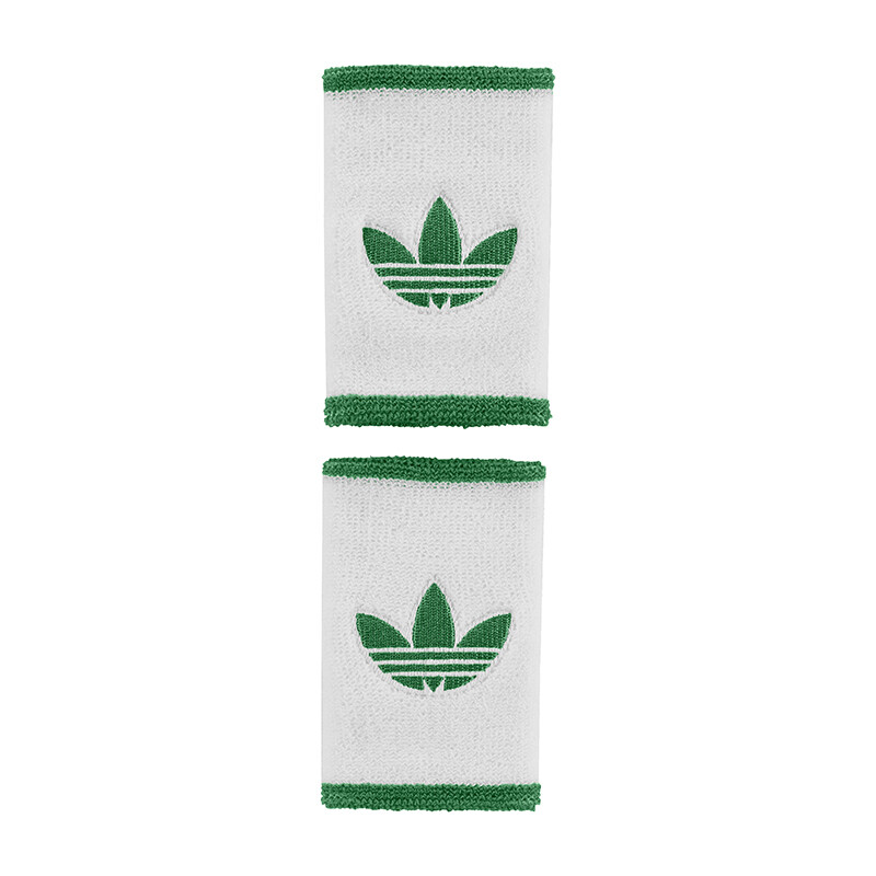 adidas Tennis Large Wristbands (2x) (White/Green)
