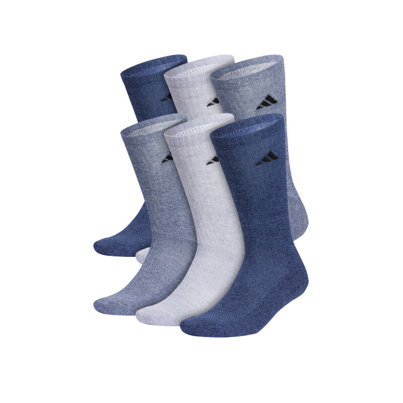 adidas Men's Athletic Cushioned Crew 6-Pack (Tech Indigo Blue)