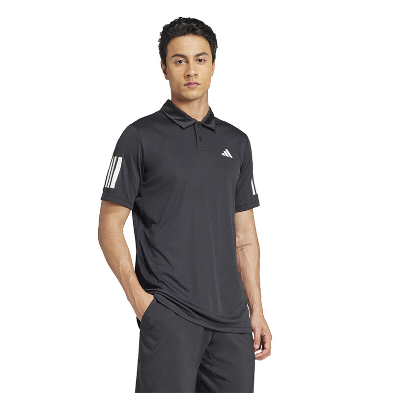 adidas Club 3 Stripes Polo (M) (Black)