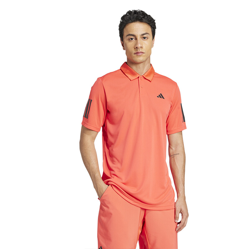 adidas Club 3 Stripes Polo (M) (Red)