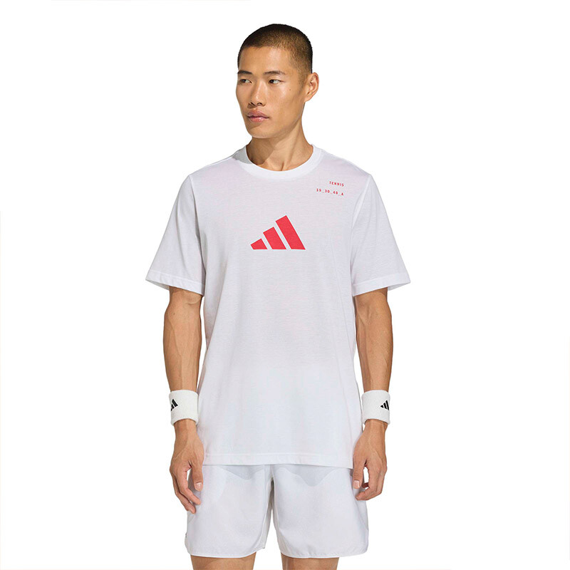 adidas Tennis Category Graphic Tee (M) (White)