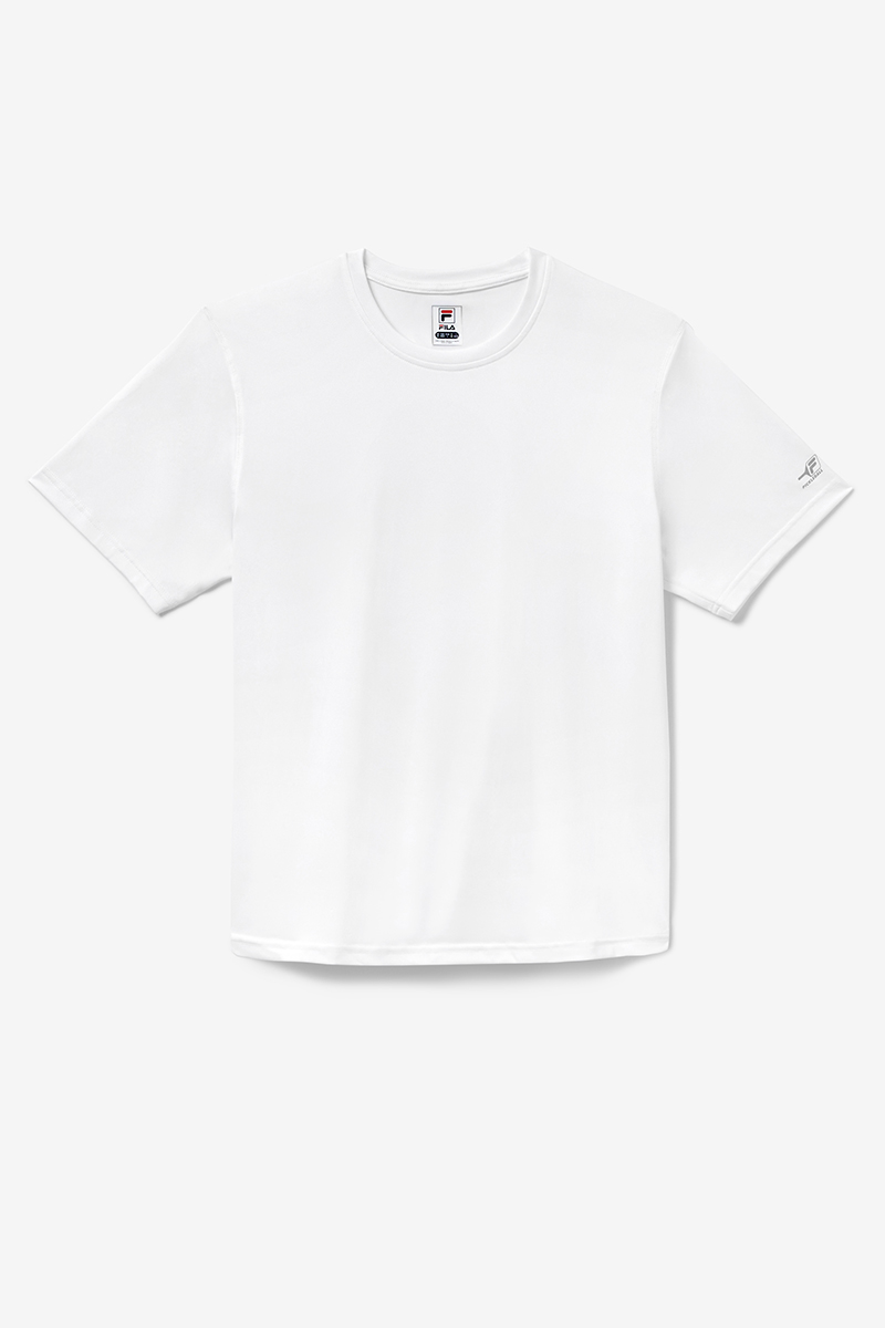 FILA Pickleball Scallop Hem Heathered Tee (M) (White)