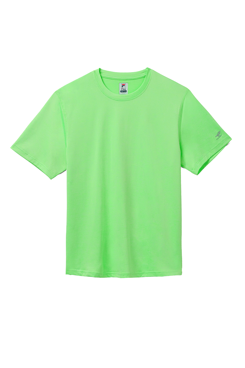 FILA Pickleball Scallop Hem Heathered Tee (M) (Green)