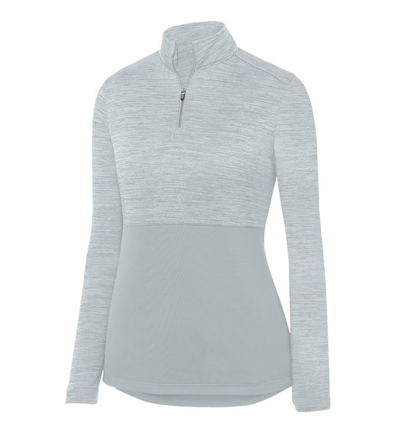 Augusta Shadow Tonal Heather 1/4 Zip Pullover (W) (Silver)