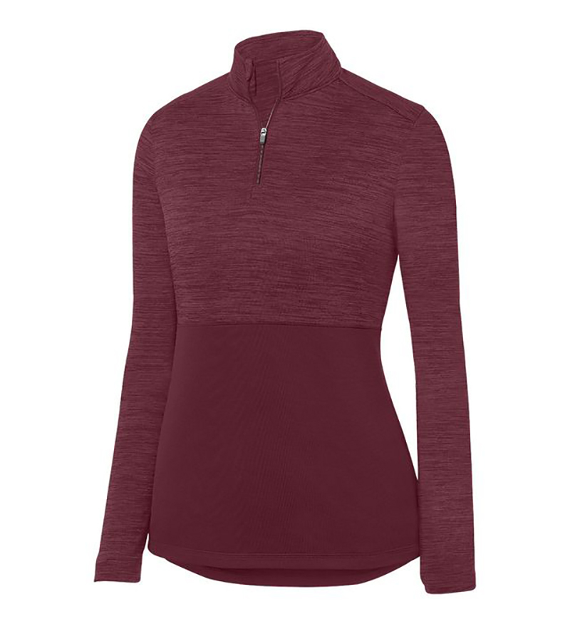 Augusta Shadow Tonal Heather 1/4 Zip Pullover (W) (Maroon)