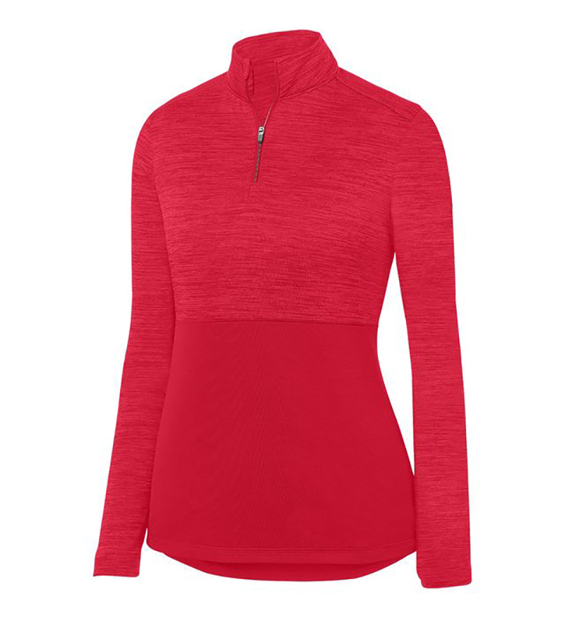 Augusta Shadow Tonal Heather 1/4 Zip Pullover (W) (Red)