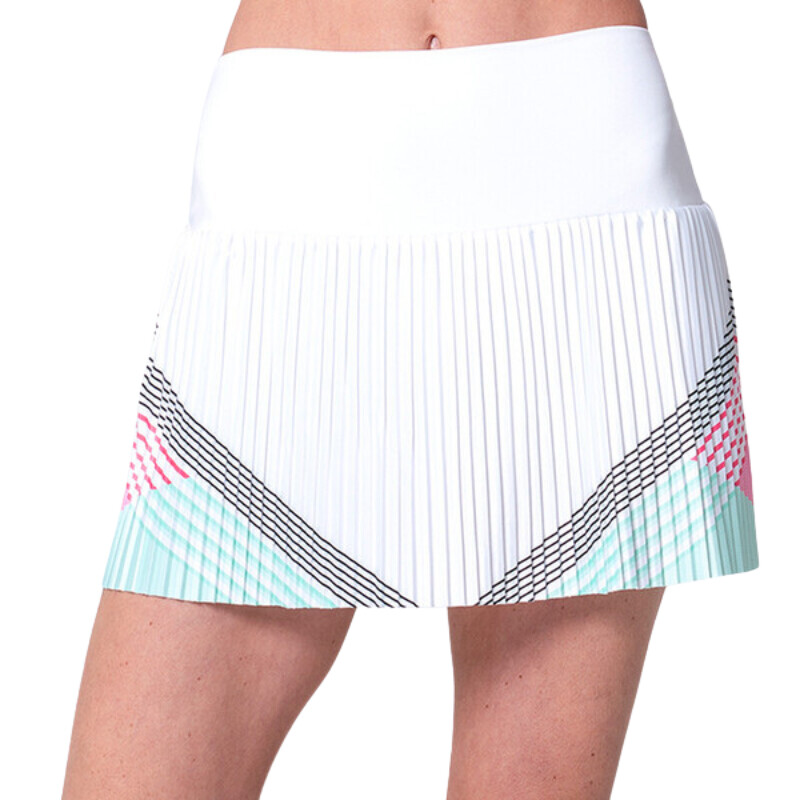 K-Swiss Pleated Skirt 14.5" (W) (White/Pink)