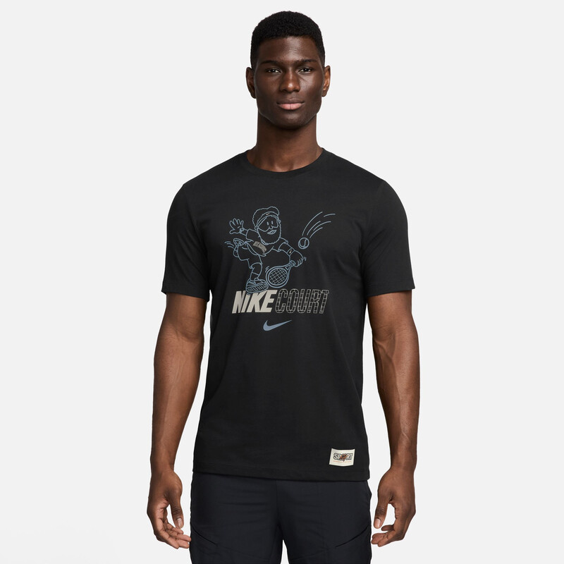 Nike Court Dri-FIT Graphic Tee (M) (Black)