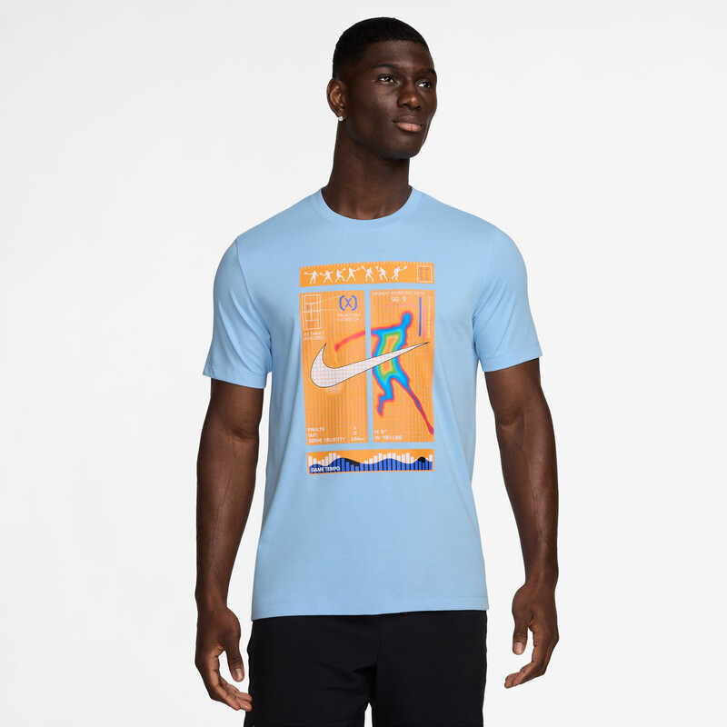 Nike Court Dri-FIT Tennis Tee Print (M) (Blue)