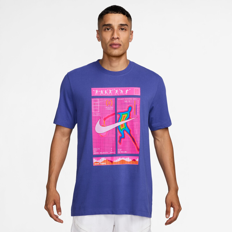 Nike Court Dri-FIT Tennis Tee Print (M) (Deep Night)