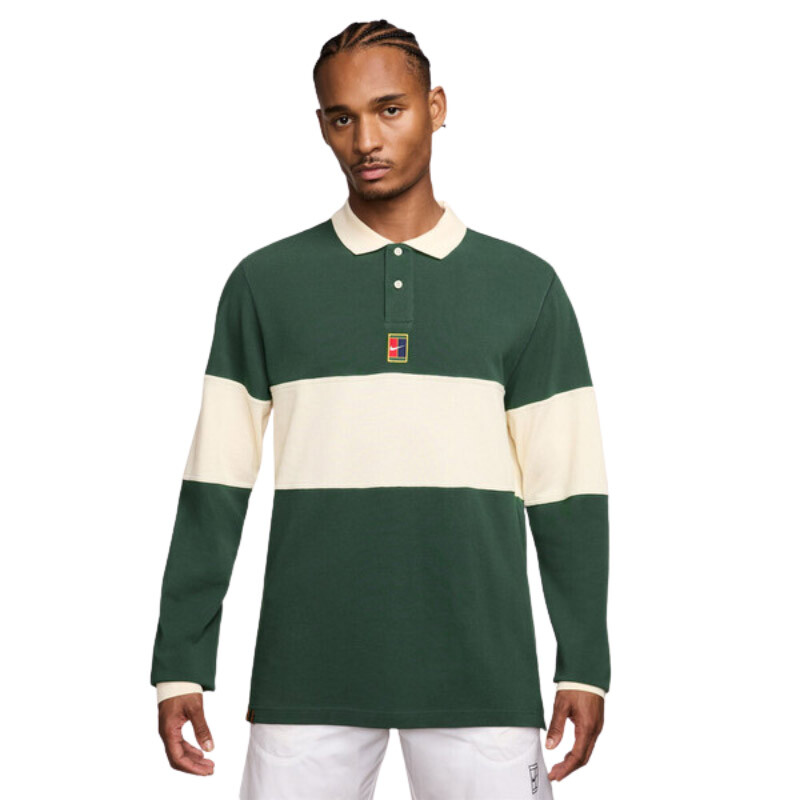 Nike Court Heritage Long Sleeve Polo (M) (Fir)