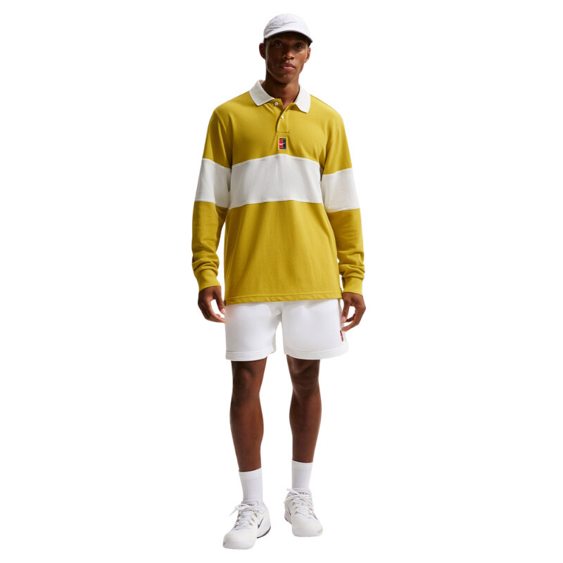 Nike Court Heritage Long Sleeve Polo (M) (Saffron Quartz)