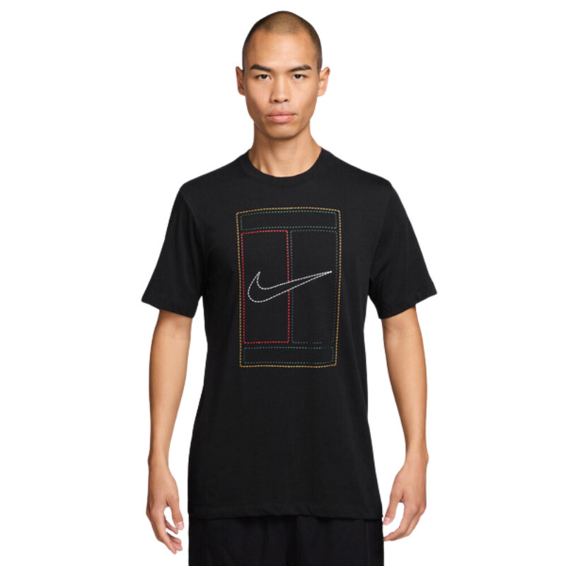 Nike Court Heritage Graphic Tee (M) (Black)