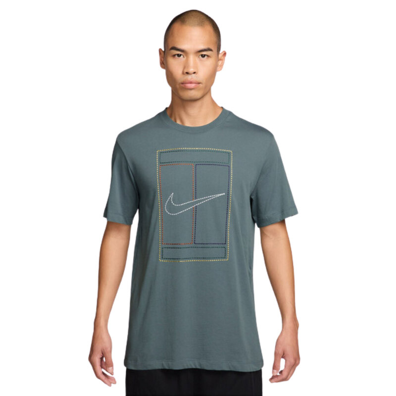 Nike Court Heritage Graphic Tee (M) (Mineral Slate)