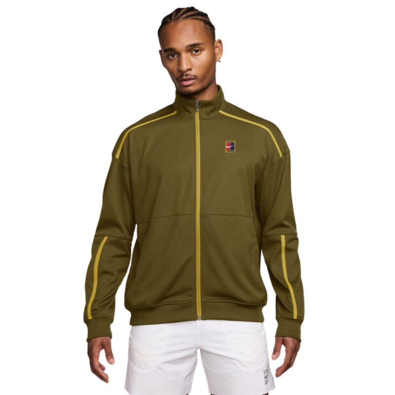 Nike Court Heritage Tracksuit Jacket (M) (Olive Flak)