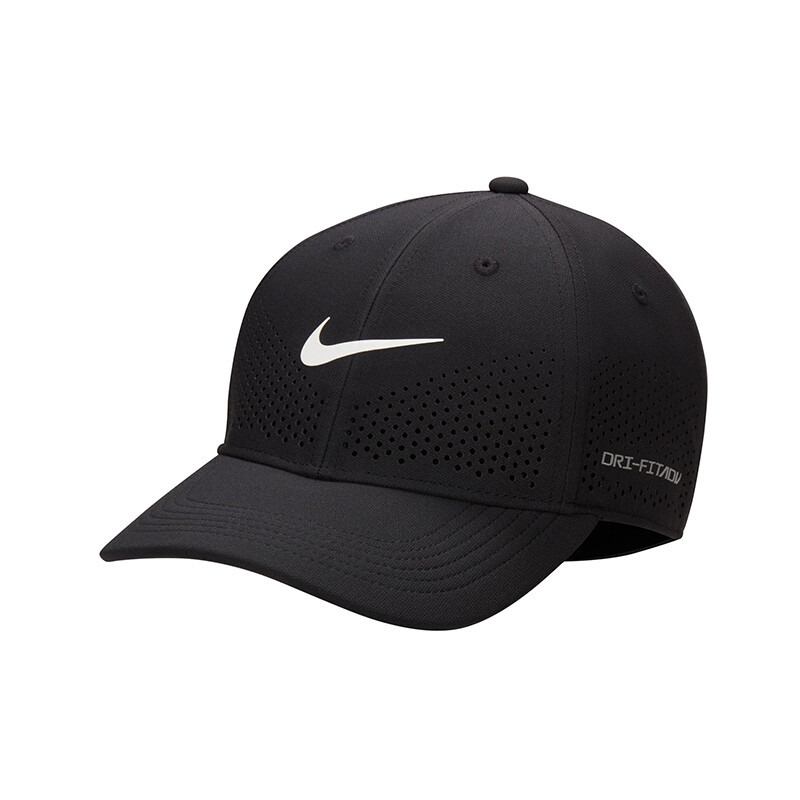 Nike Dri-FIT Advantage Club Swoosh Cap (Black)