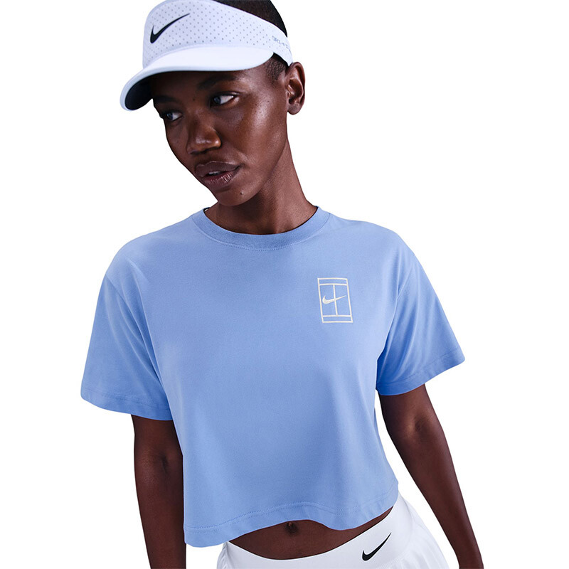 Nike Court Slam Short Sleeve Cropped NY Tee (W) (Royal Pulse)