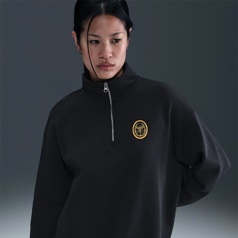 Nike Phoenix Fleece Long Sleeve 1/4 Zip (W) (Black)