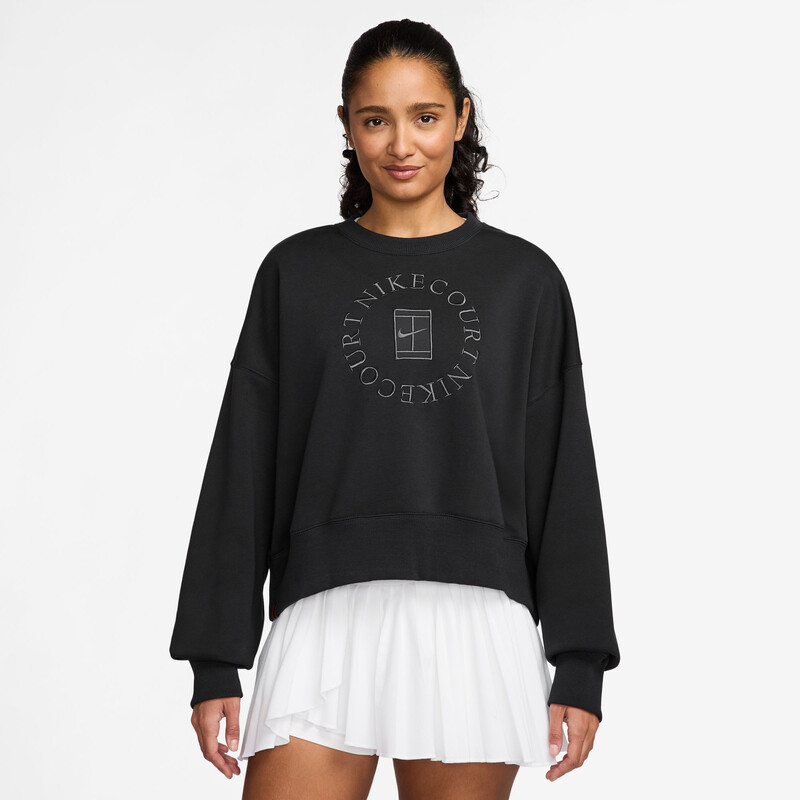 Nike Court Heritage Phoenix Fleece Crew Sweatshirt II (W) (Black)