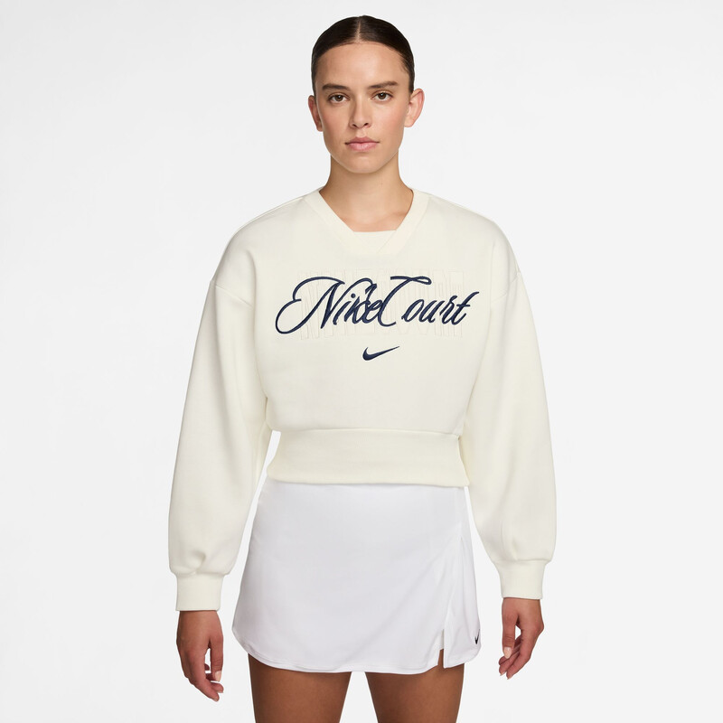 Nike Court French Terry Crew Neck Sweatshirt (W) (Sail)