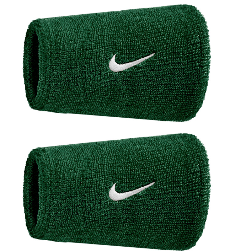 Nike Swoosh Classic Doublewide Wristbands (2x) (Gorge Green)