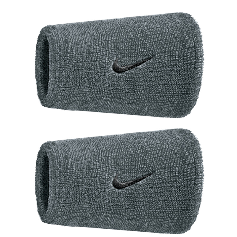 Nike Swoosh Classic Doublewide Wristbands (2x) (Cool Grey)