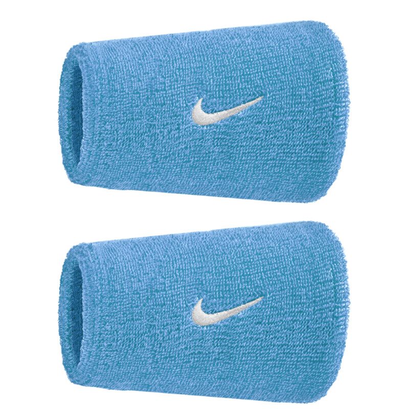 Nike Swoosh Classic Doublewide Wristbands (2x) (University Blue)