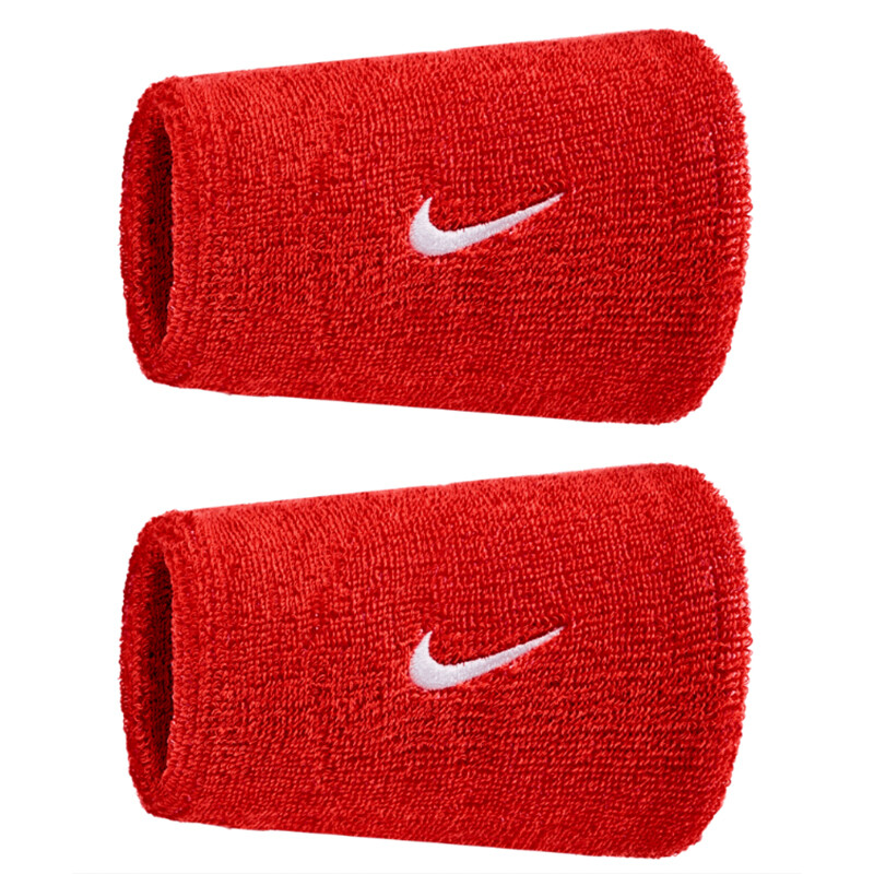 Nike Swoosh Classic Doublewide Wristbands (2x) (University Red)