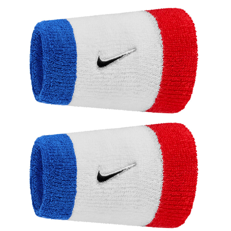 Nike Swoosh Classic Doublewide Wristbands (2x) (Red/White/Blue)