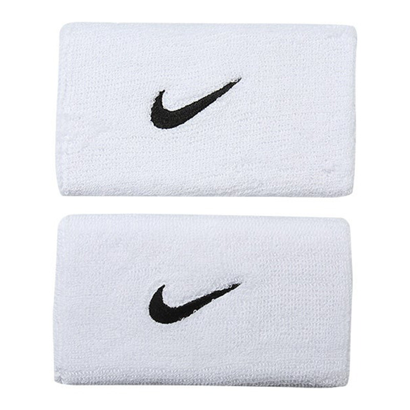 Nike Swoosh Classic Doublewide Wristbands (2x) (White)