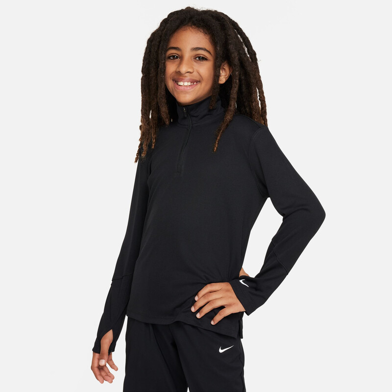 Nike Multi UV Long Sleeve 1/2 Zip Boys Top (Black)