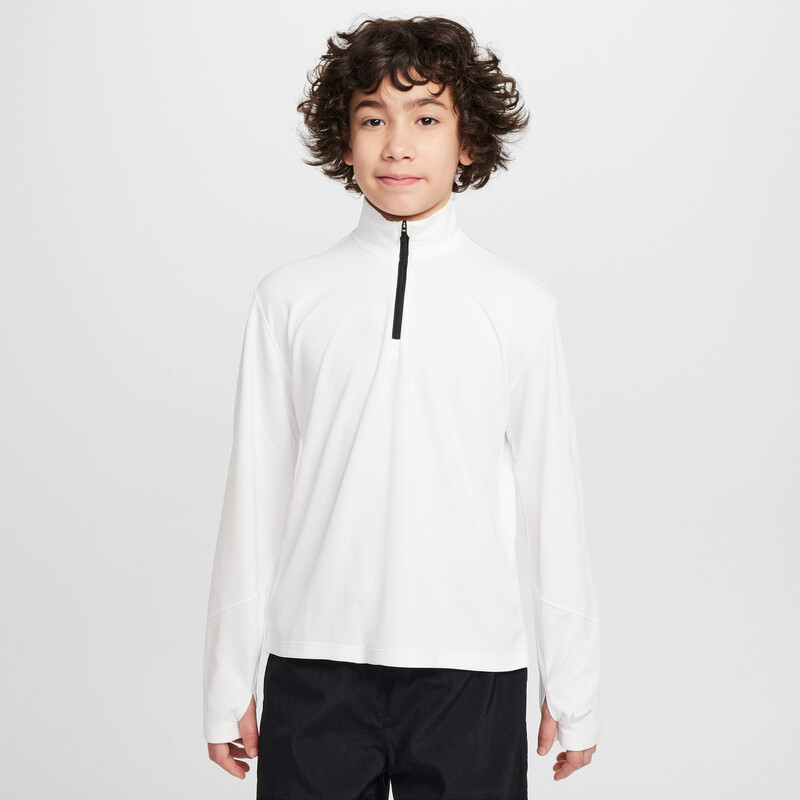 Nike Multi UV Long Sleeve 1/2 Zip Boys Top (White)