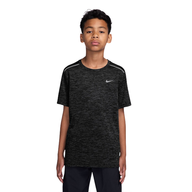 Nike Dri-FIT Miler Kids' Short Sleeve Top (Black)