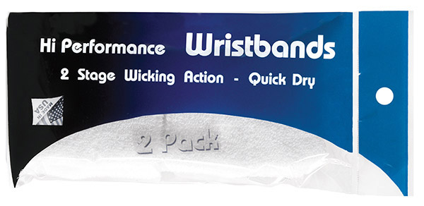 Tourna Hi-Performance Wristband (2 pair) (White)