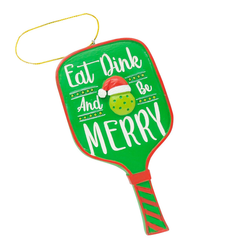 Born To Rally Pickleball Paddle Christmas Ornament