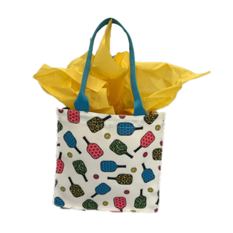 Pickleball Mini Canvas Gift Tote (Multi Color)