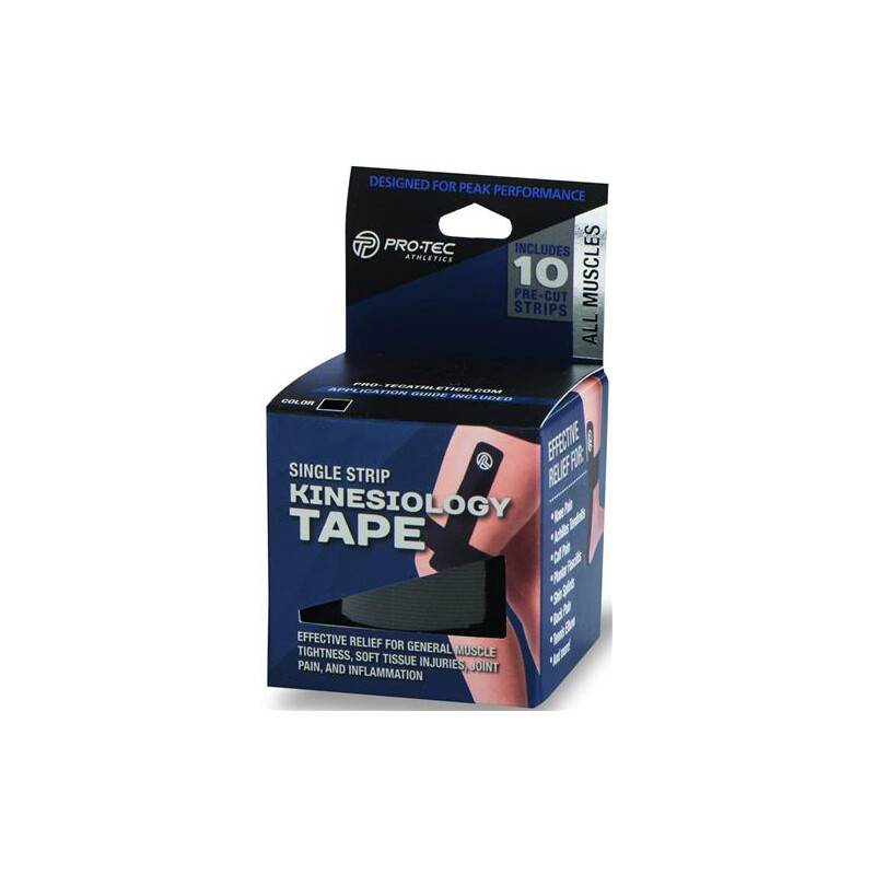 Pro-Tec Single Strip Kinesiology Tape (10x)(Black)