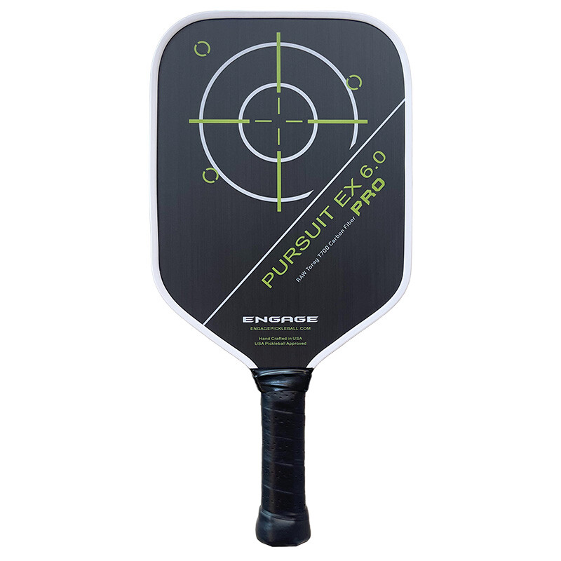 Engage Pursuit Pro EX 6.0 Raw Carbon Fiber Pickleball Paddle (Lime)