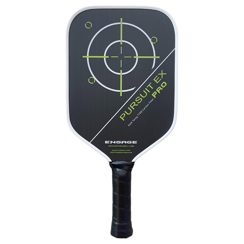 Engage Pursuit Pro EX Raw Carbon Fiber Pickleball Paddle (Lime)