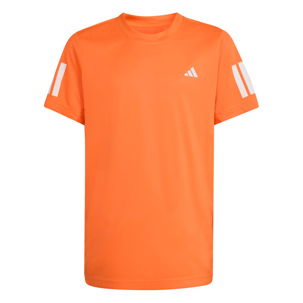adidas Boys' Club 3 Stripes Tee (Pure Orange)