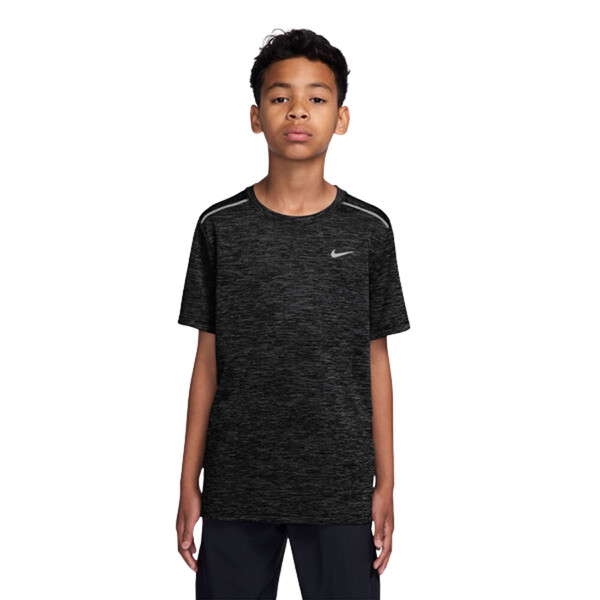 Nike Dri-FIT Miler Kids' Short Sleeve Top (Black)