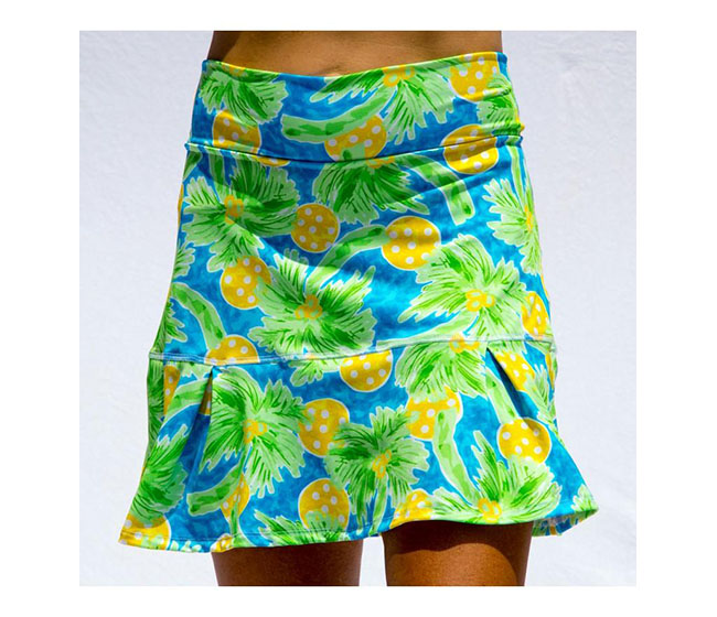Pickleball Bella Palms 1 Drop Pleat Skort (W) (Green)