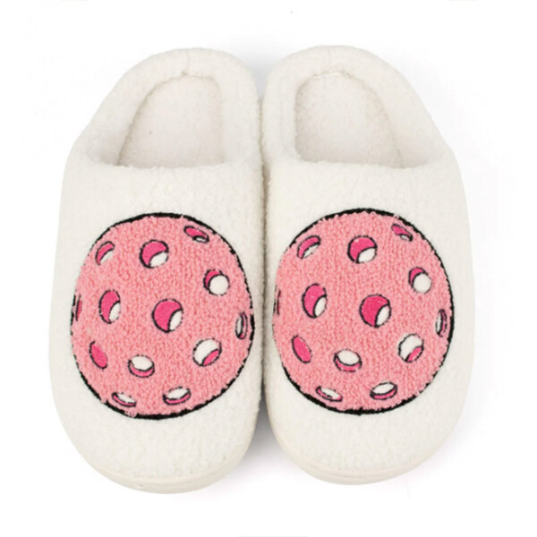 Queen of the Court Pickleball Slippers (W) (White/Pink)