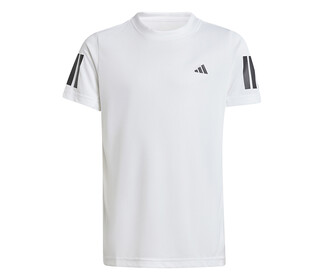 adidas Boys' Club 3 Stripes Tee (White)